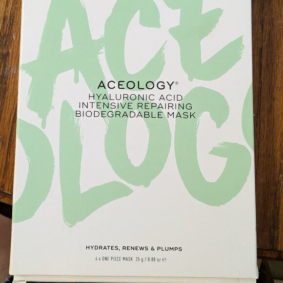 Aceology Hyaluronic Acid Intensive Repairing Biodegradable Masks x4 .88oz. 25g - Picture 1 of 4